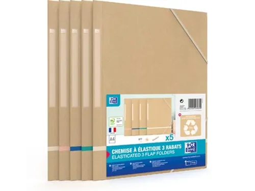 elastomap A4, karton, naturel assorti, 5 stuks