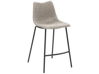 Barkruk mySOLO 4-poten Zwart met Zitting kunstleder Vintage Grijs - 1