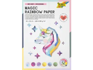 Regenboogpapier en karton Folia 24x34cm 120gr en 250gr 12 vel 6 tinten - 1