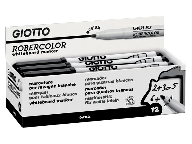 Robercolor whiteboardmarker, medium 4mm ronde punt, zwart
