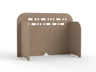 Akoestisch PET-vilt scheidingsscherm S 70x35cm beige - 1