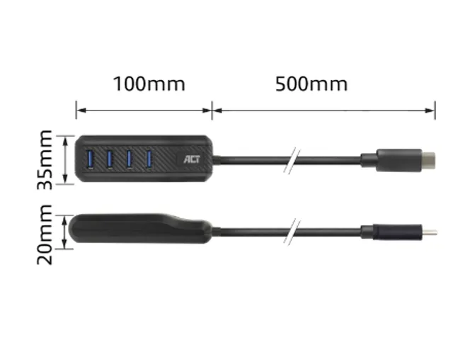 USB-C Hub 3.0 4 poorts USB-A
