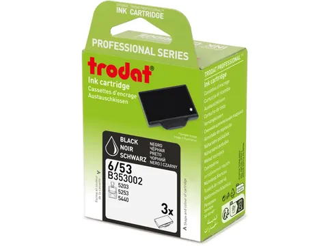 Trodat vervangkussen voor 5440/5440L/5203 3 stuks zwart