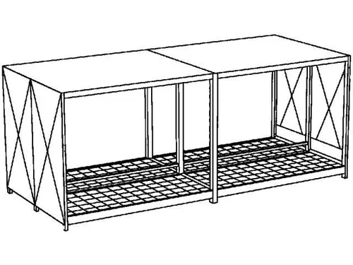 Stellingcontainer Gevaarlijke Stoffen Max. 40X200L Vaten Staand
