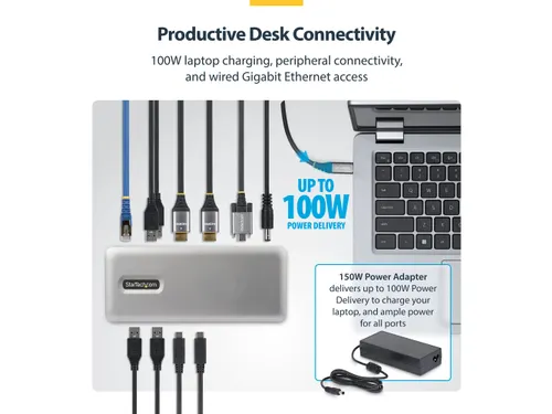 StarTech USB-C Dockingstation 2x HDMI 4K60, LAN, 100W PD