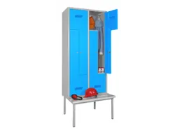 Z-garderobekast,HxBxD 2100x800x800mm,vak B 400mm,RAL7035,front RAL7016