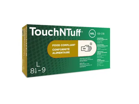 Ansell TouchNTuff 69-318 latex wegwerphandschoenen, wit, maat 10, 100