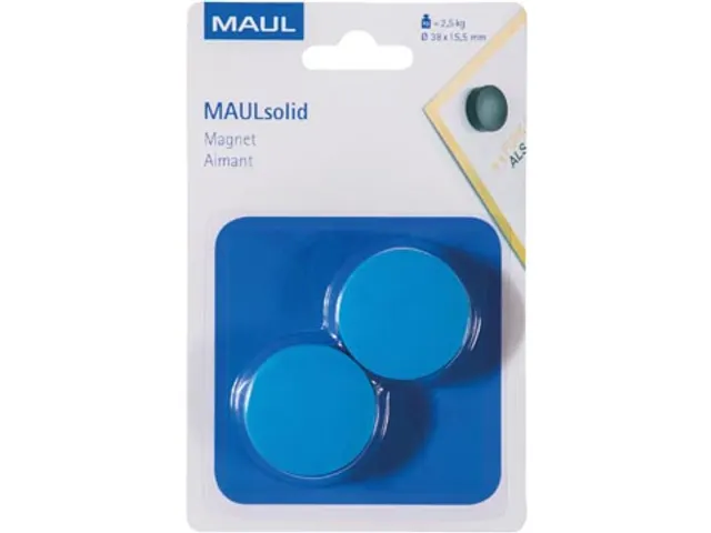 magneet Solid 38 mm trekkracht 25 kg 2 stuks blauw