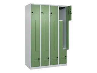 Z-garderobekast,HxBxD 1850x1200x500mm,vak B 150/300mm,draaigrendel - 2