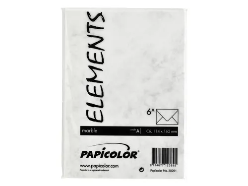 Envelop Papicolor C6 114x162mm Marble grijs Gegomd