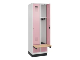 locker met bank,HxBxD 1950x600x815mm,2vak,vak B 300mm,cilinderslot - 1