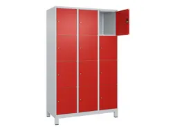 lockerkast,HxBxD 1950x1200x500mm,3x4vakken,vak B 400mm,cil.-slot