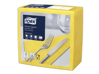 Tork 477901 Dinnerservet 39x39cm 2-laags 1/4 vouw 12x150st Geel - 3