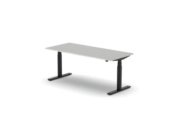 Elektrisch ihv bureau,HxBxD 650-1310x1800x800mm,blad lichtgrijs