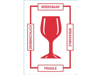 Etiket 70x100mm Breekbaar Glas Rol 500 Stuks - 1