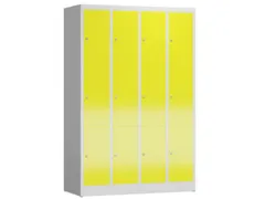 Lockerkast 1800x1185x500mm 4x3 vakken cilinderslot, sokkel, RAL1018