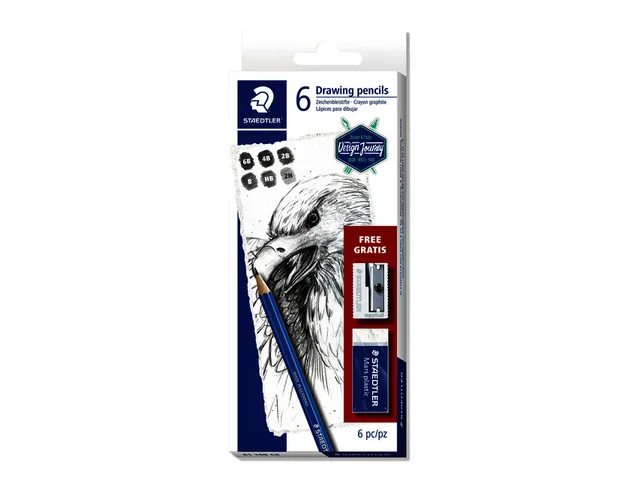 Potlodenset Staedtler Lumograph 100 met gratis gum en slijper