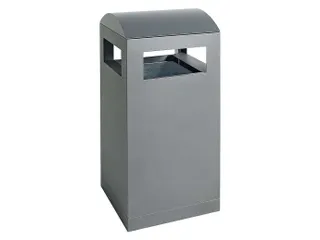 afvalbak,v. buiten,90l,HxBxD 1050x450x450mm,legbord,romp staal RAL7016 - 1