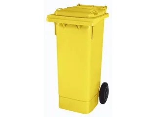Vuilcontainer PE 80 liter HxBxD 930x448x530mm met wielen geel - 1