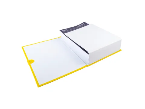 Map uitrekbare rug balacronkaft en Klittenband Geel 24x32cm A4