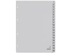 Tabblad ECO Kangaro A4 cijfers 180 grams grijs karton 23-gaats 20-deli