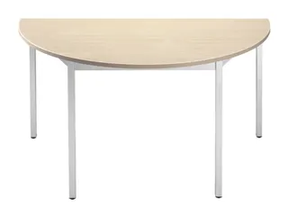 Tafel Halfrond 140x70 Cm Frame Aluminium Blad Esdoorn - 1