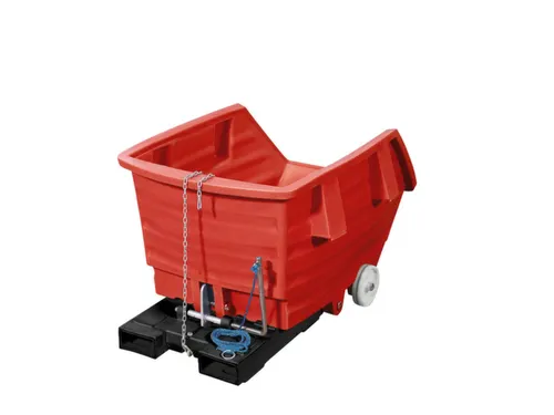 PE-kiepbak,HxLxB 830x1530x960mm,draagverm. 150kg,rood,wielen