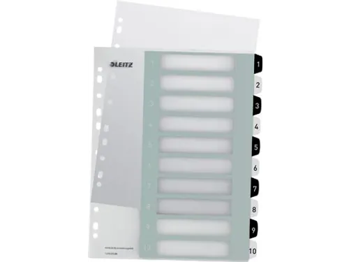 WOW printbare index, 10 tabs, zwart-wit