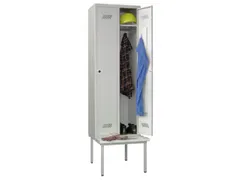 locker met bank,HxBxD 2150x800x500mm,2vak,RAL7035,front RAL6011