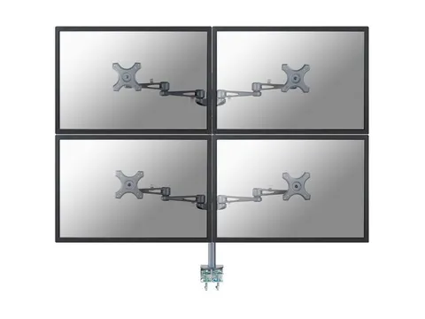 Bureausteun Neomounts Ad 935 d 4 10-27 Inch Zilver 4 Schermen