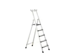 trapladder,eenzijdig,5treden,m. bekleding,stand H 1m,balk L 1,79m