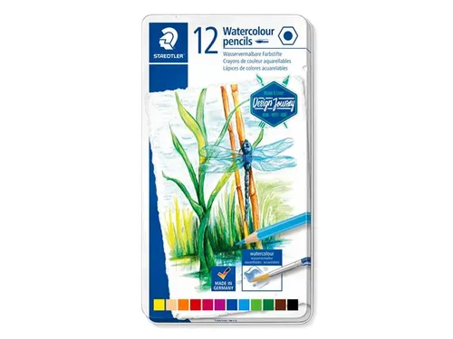 Aquarel Potlood, Metalen Doos Met 12 Kleuren