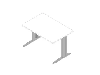 bureau,HxBxD 730x1200x800mm,blad wit,C-voet aluminium - 1