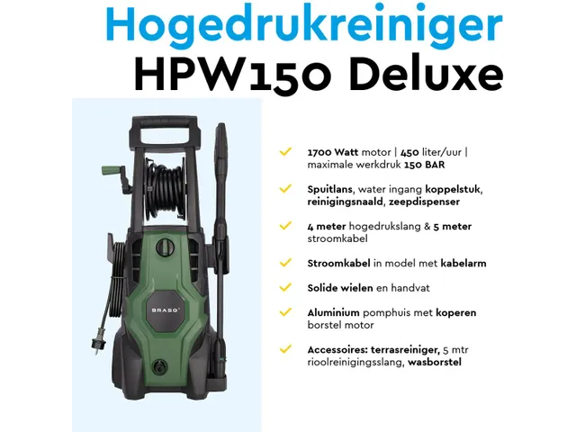 BRASQ Hogedrukreiniger HPW150 Deluxe