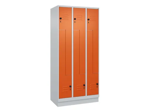 Z-garderobekast,HxBxD 1950x900x500mm,vak B 150/300mm,draaigrendel