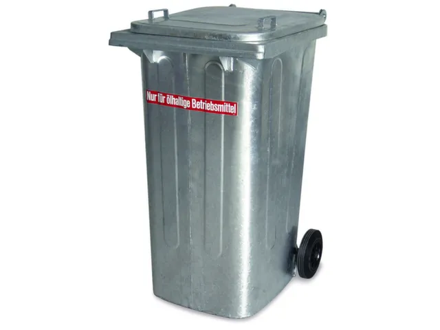 container,240l,HxBxD 1060x580x730mm,deksel staal,romp vuurverzinkt