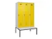 locker met bank,voor scheiding van kleding,HxBxD 2120x1200x815mm,3vak