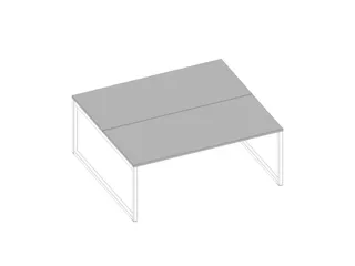 benchtafel,HxBxD 730x1800x1600mm,blad grijs,sledeframe wit - 1