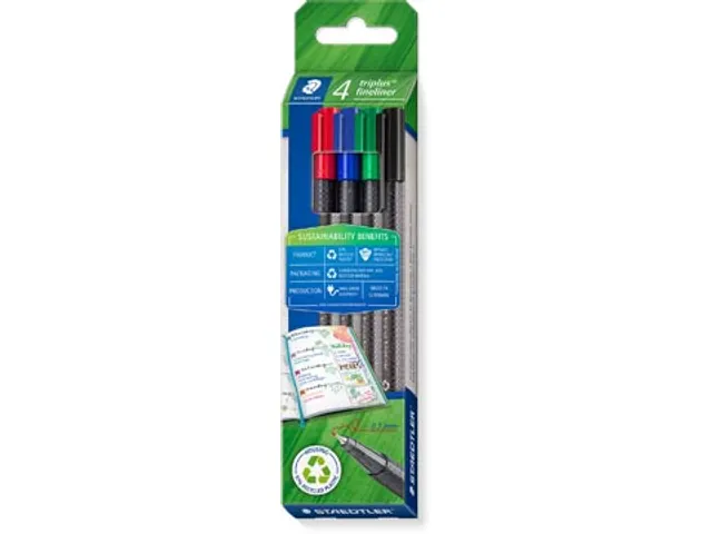 Triplus fineliner eco doosje van 4 stuks assorti