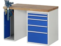 werkbank,HxBxD 890x1250x700mm,beukblad,draagverm. 750kg,2containers