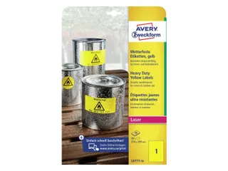Avery Zweckform Ultra sterk etiket L6111-20 210x297mm Geel 20 stuks - 2