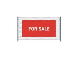 Hekwerkbanner 200x100 cm Rood met Engelse Print FOR SALE