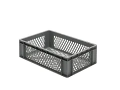 Euronorm-Stapelbak 33l 175x 600x 400mm Wanden/Bodem Opengewerkt Grijs