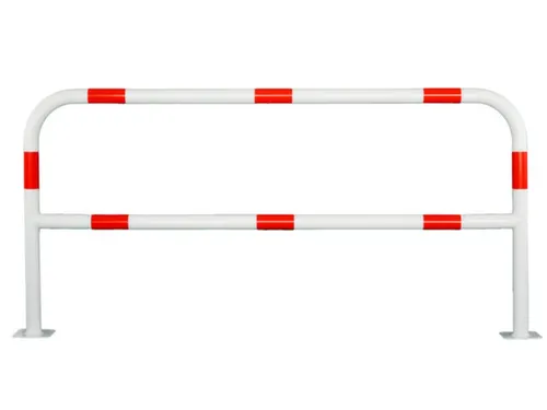 beschermbeugel,v. binnen/buiten,HxBxD 1000x2000x150mm,staal,wit/rood