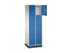 lockerkast,RAL 7035/RAL 5010,HxBxD 1950x620x500mm,2x4vakken,cil.-slot