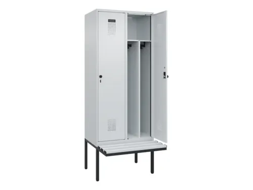 locker met bank,voor scheiding van kleding,HxBxD 2120x800x815mm,2vak