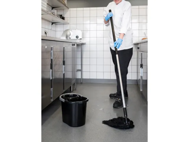 Vikan Microfibre draadmop microvezel stroken schroefdraad Zwart