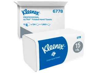 Handdoek Kleenex i-vouw 2-laags 21.5x31.8cm 15x124stuks wit 6778 - 1