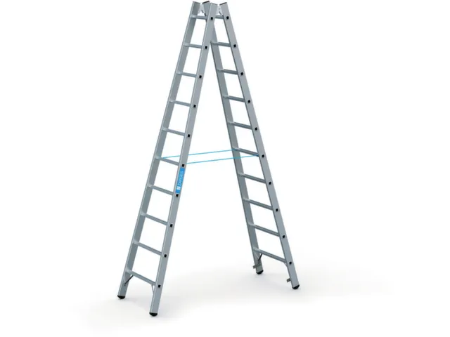 Bokladder Dubbelzijdig L 2.90m 2x10sporten Stalen Scharnieren