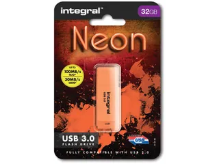 Integral Neon Usb-Stick 3.0, 32Gb, Oranje - 1